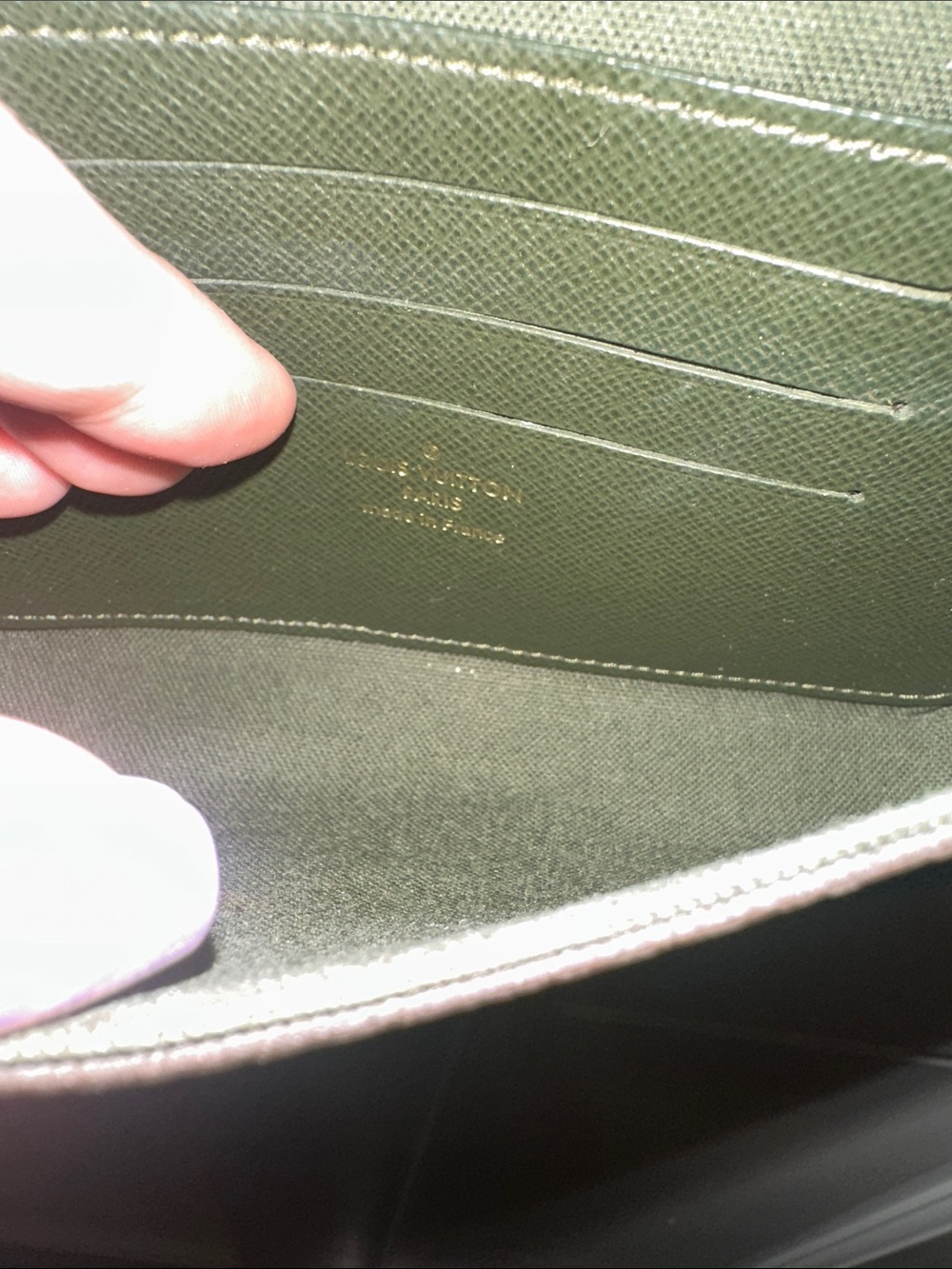 Auth. LV Felice On the Go crossbody w/ green guitar strap,detachable coin pouch - Picture 7 of 16